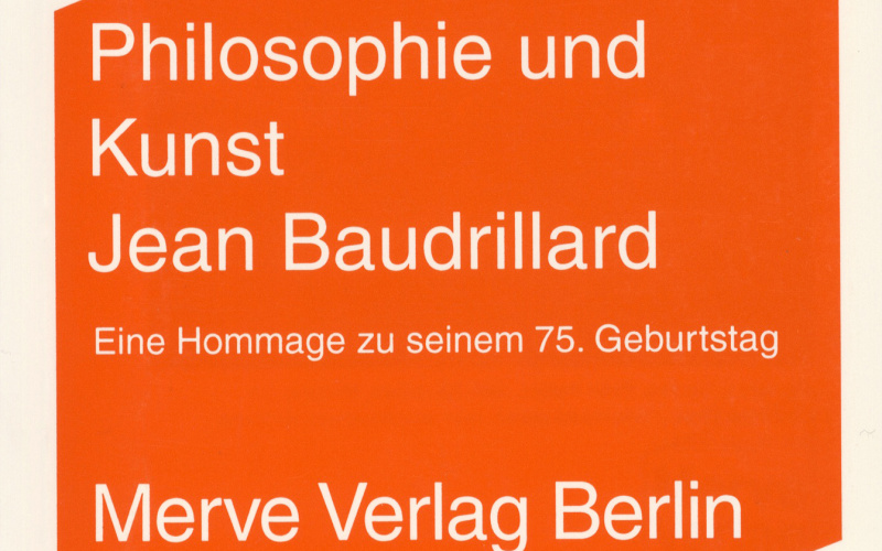 Cover der Publikation »Philosophie und Kunst. Jean Baudrillard«